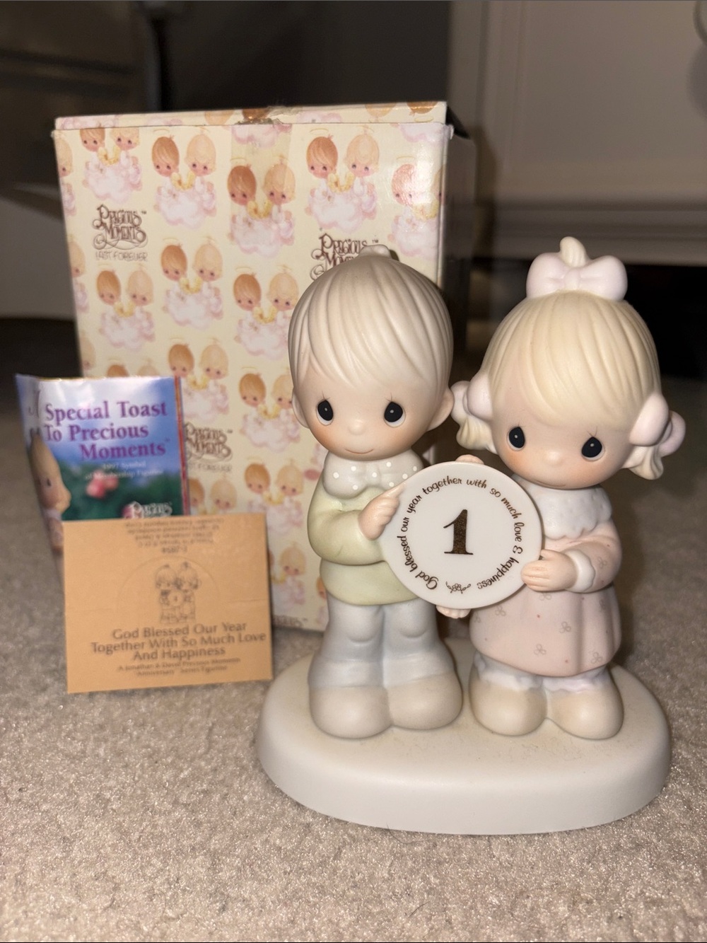 Precious Moments Figurine 1st Anniversary E-2854